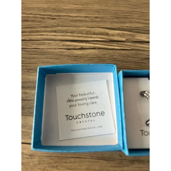 Touchstone Crystal by Swarovski Silver Helix Hoops Earrings - Picture 3 of 4